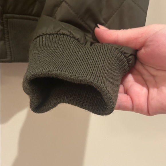 Vince Womens Quilted Bomber Jacket in Olive (L) - Picture 8 of 14